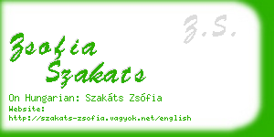 zsofia szakats business card