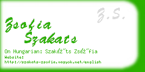 zsofia szakats business card